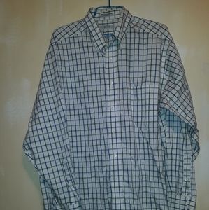 Izod long Sleeve Botton down shirt size 17 34/35  XL  80's 2 ply pinpoint  1% co